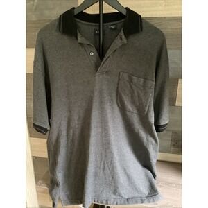 MENS IZOD POLO SHIRT GREY &BLACK SIZE MED 100%COTTON PREOWNED